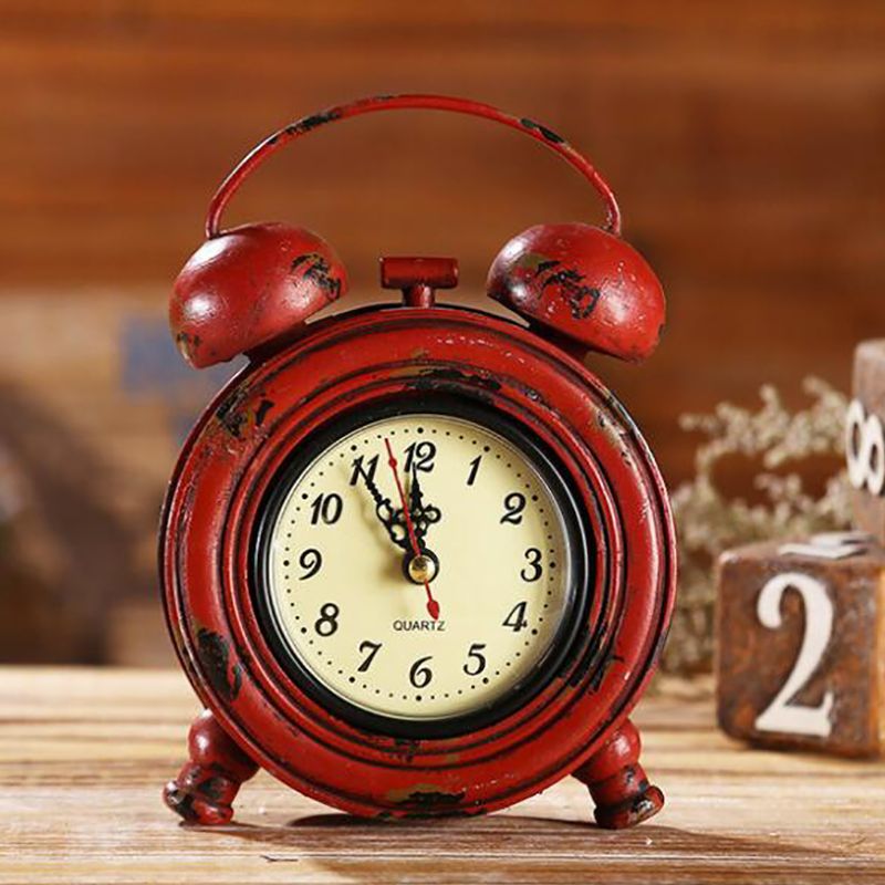 Reloj despertador Vintage, reloj de escritorio de mesa analógico con movimiento de cuarzo, funciona con pilas para decoración de Bar, sala de estar y dormitorio