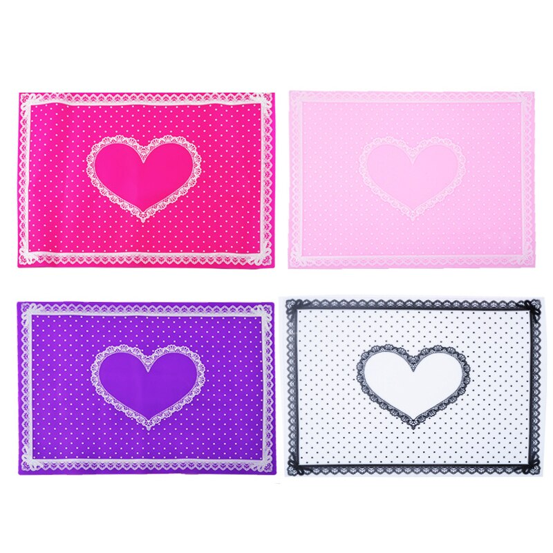 4 Colors Nail Art Table Mat Nail Mat Pad Cute Point Lace Silicone Foldable Washable Manicure Nail Tools Salon Equipment
