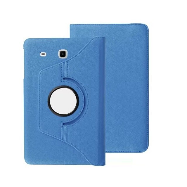 Coque for Samsung Galaxy Tab E 8.0 SM-T377 T375 T378 Case 360 Rotation Smart PU Case for Samsung Tab E 8.0 T377 Cover Stand: Blue