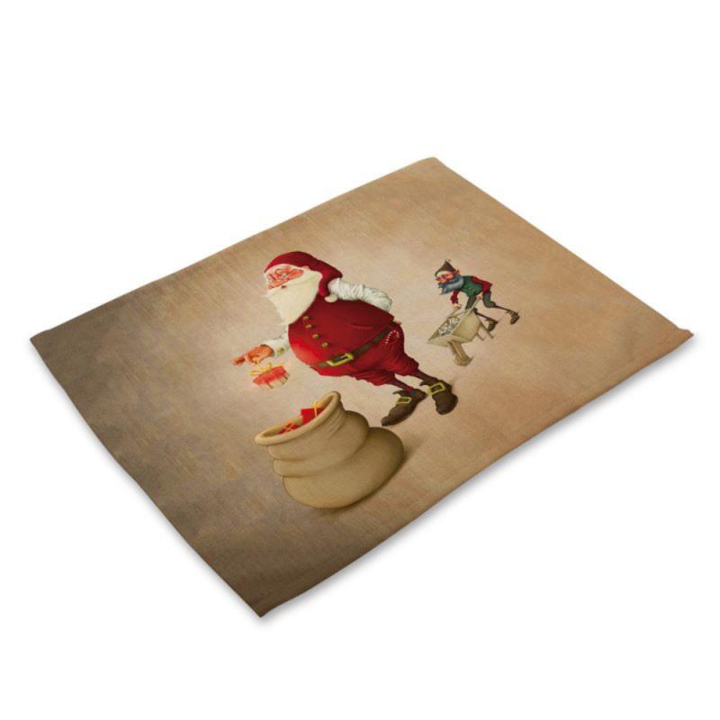 Santa Gedrukt Katoen Kerst Placemat Xmas Stof Plac... Grandado