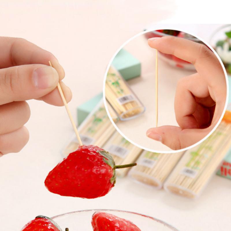 Bamboo Toothpick Disposable Natural Toothpicks Fruit Single Sharp Tooth Sticks Family Kitchen Restaurant Care Tool