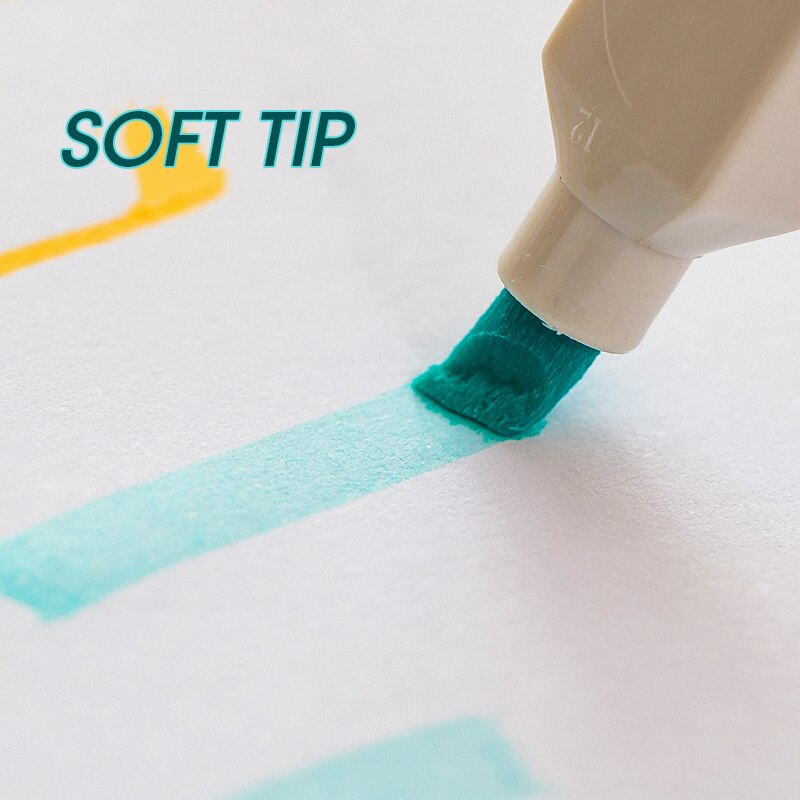 Andstal-rotulador subrayador de Color, 6 colores/juego, punta suave oblonga, morandy rotulador de Color único, marcador escolar, papelería, hilighter