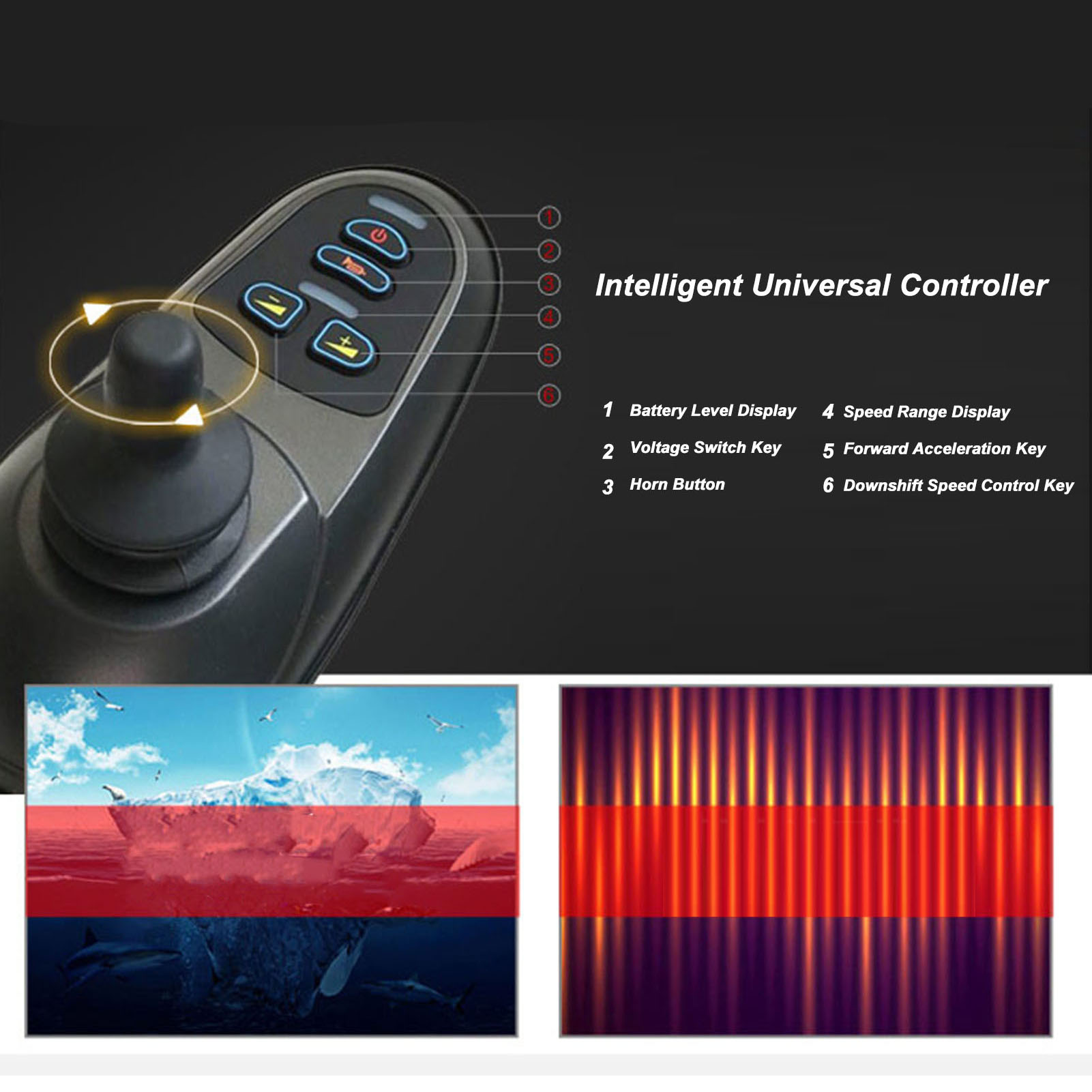 Elektrische Joystick-Steuerung Kurzschluss 45a DC24V Rollstuhl Joystick-Regler perfekte Passform für Höhle Austausch