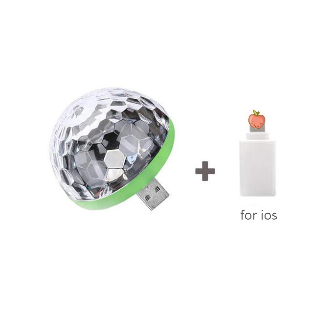 Mini lampe Disco USB pour scène, fête de noël, DJ, karaoké, voiture, téléphone portable, contrôle de la musique, boule magique en cristal, lumière colorée: Lights for iphone