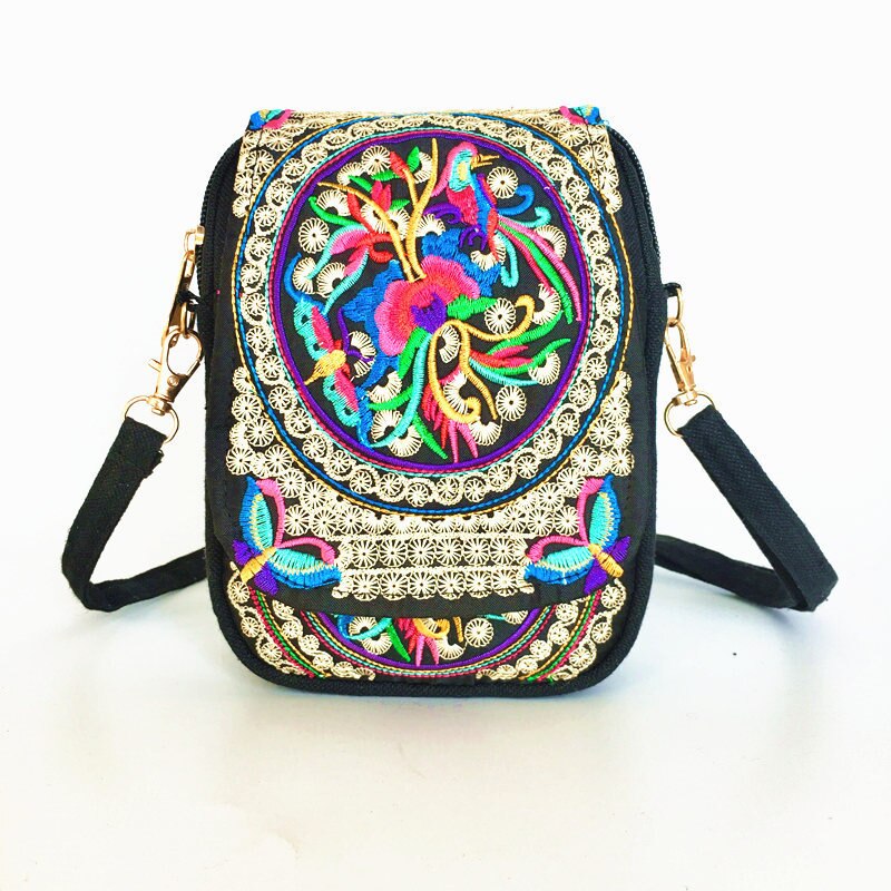 Vintage Kleine Portemonnee Met Riem Canvas Vrouwen Tassen Handgemaakte Vrouwen Mobiele Telefoon Tassen Mode Trendy Tassen: green