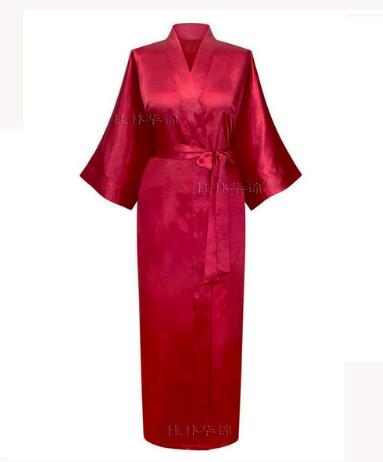 Vrouwen Zijde Satijn Lange Bruiloft Bruid Bruidsmeisje Gewaad Kimono Gewaad Feminino Badjas Grote Maat XXXL Peignoir Femme Sexy Badjas: S / Goud