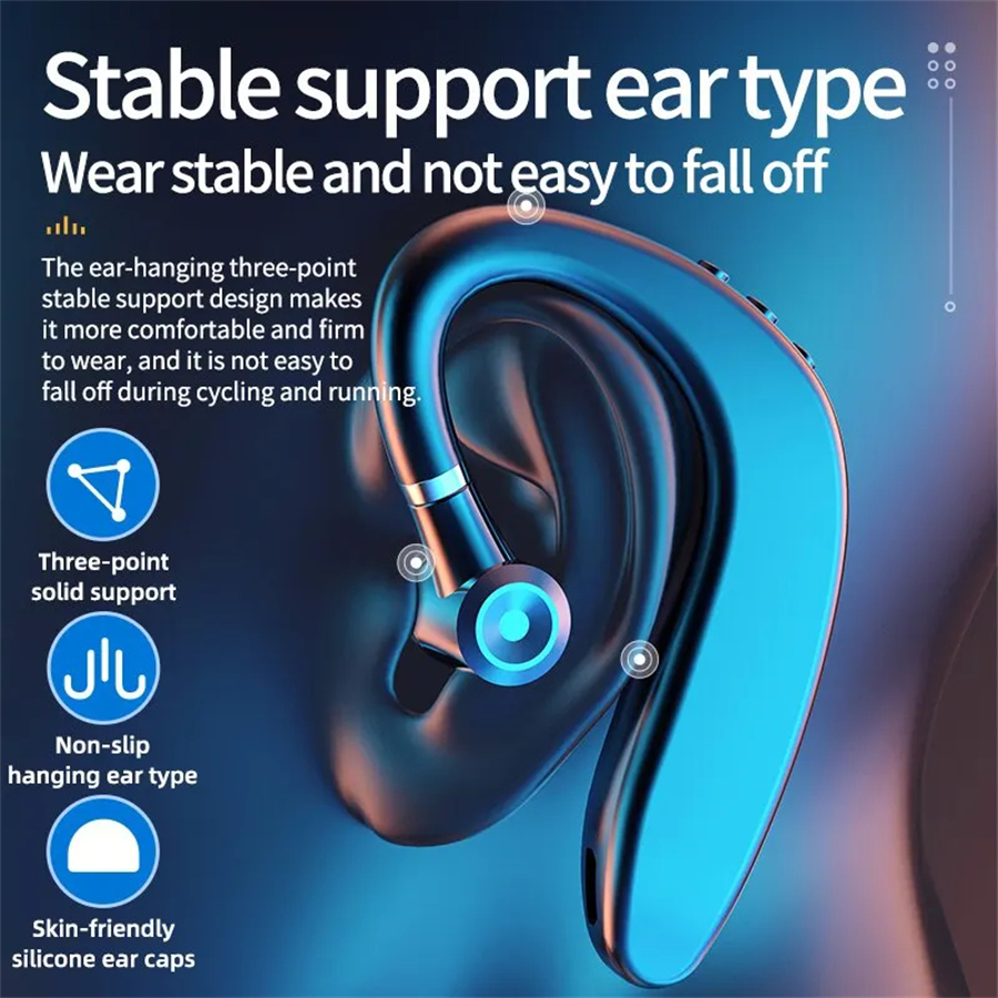 Auriculares inalámbricos con Bluetooth, tapón para los oídos individual, auriculares de negocios de larga duración, orejas izquierda y derecha, auriculares generales para teléfonos móviles