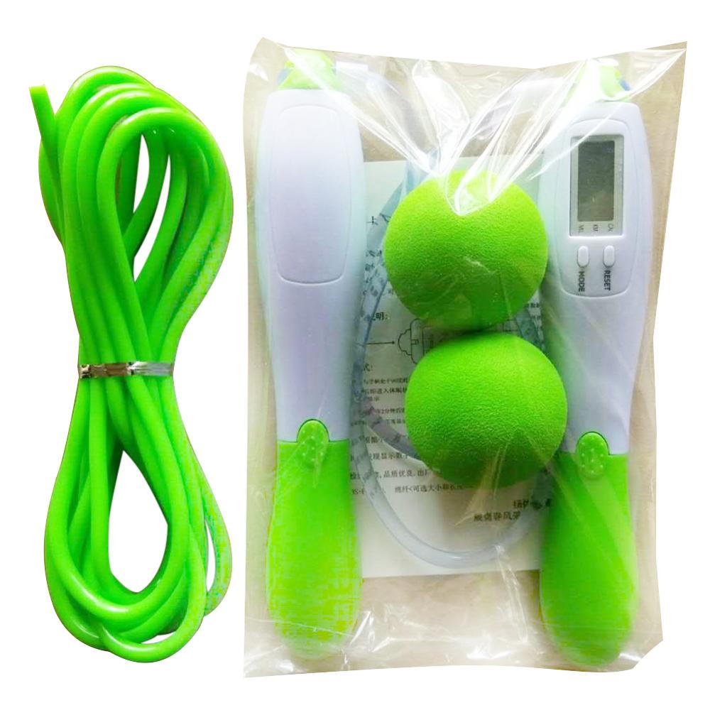 Electronic Counting Wireless Skipping Rope Dual-purpose Calorie PVC Weight-bearing Wireless Physical Fitness Exercise: Green