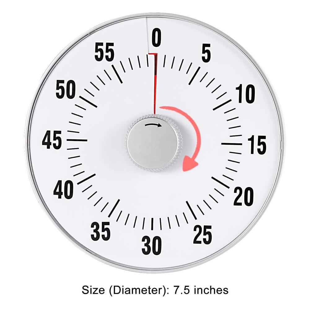 60 Minutes Big Classroom Test Visual Timer Magnet Meeting Silent Countdown Timer For Kitchen Cooking Baking Sports Kids