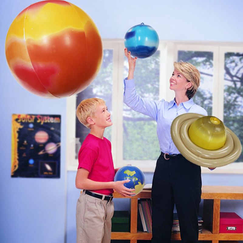 10 st / set ballong simulering solsystem nio planetsteaching modell ballonger barn spränga uppblåsbar leksak