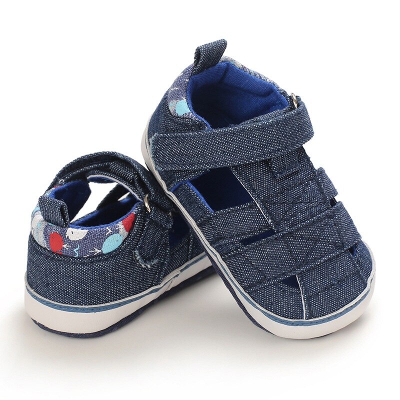 Summer Newborn Boys Hollow Out Sandals Baby Boy Non Slip Cotton Soft Non Slip Walking Shoes: L / 0-6 Months
