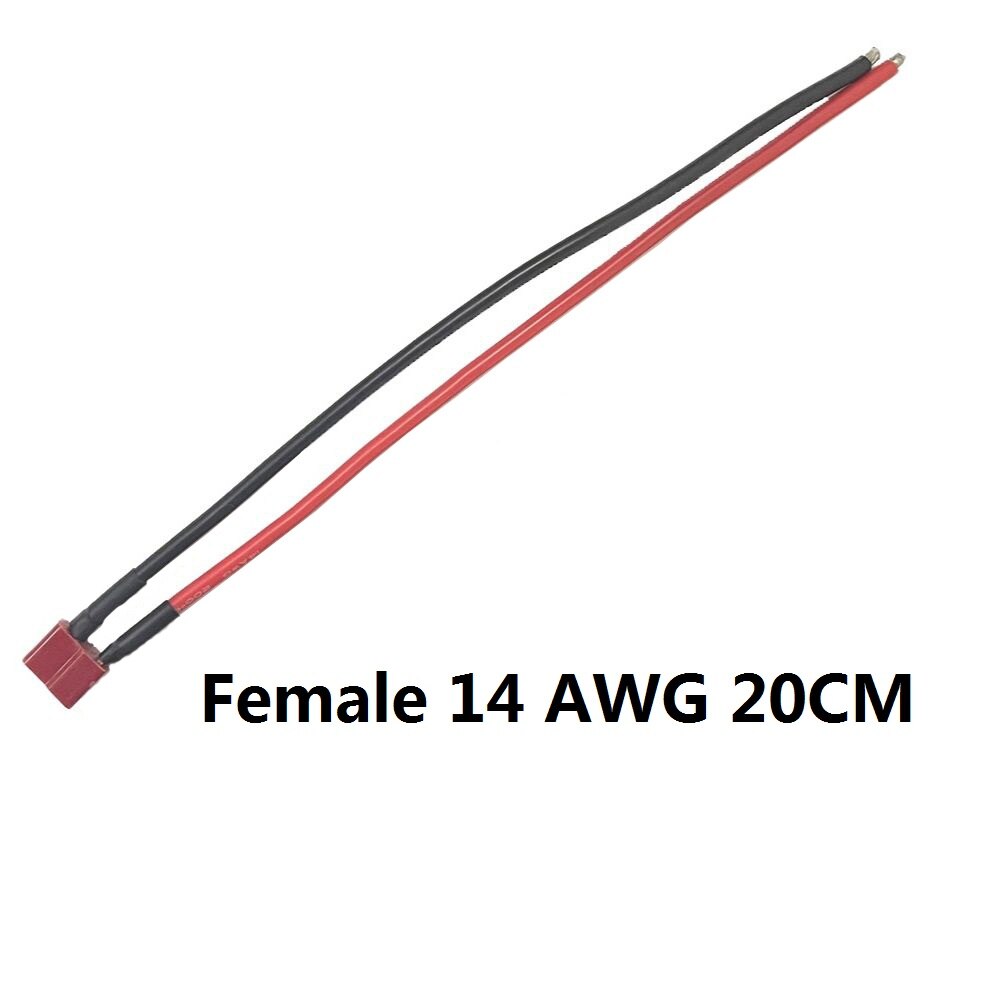 Commercio all&#39;ingrosso 100mm 150mm T spina connettore batteria 12AWG 14 AWG prolunga cavo fai da te maschio e femmina cavo batteria 10cm 15cm: Female 14 AWG 20CM