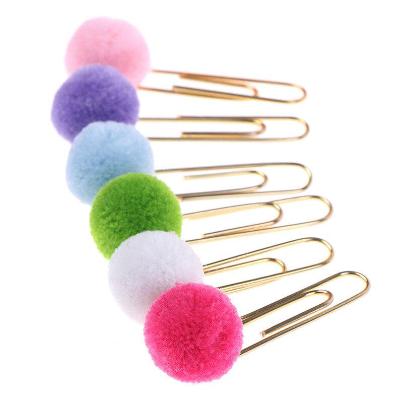 Trombone de modélisation en boule de cheveux rose or, 1 pièce, mignon, papeterie de bureau de style business pour femmes