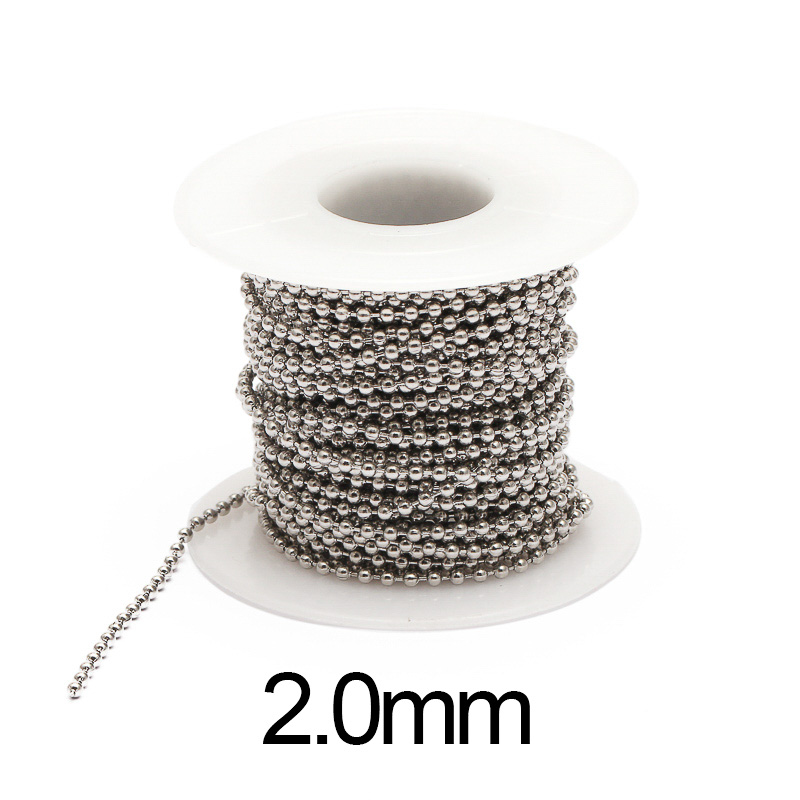 REGELIN 10 m/Roll Dia 1.5mm 2mm 2.4mm Kralen Bal Rvs Ketting Bulk Sieraden Kettingen voor Kettingen Sieraden Maken Levert: 2mm chains