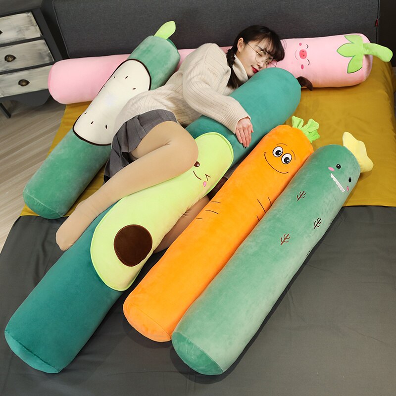 100/130/160cm oreillers en peluche en forme d'avocat, jouets en peluche aux fruits, coussin doux, oreiller long, jouets en peluche en forme d'avocat, jouet alimentaire pour fille