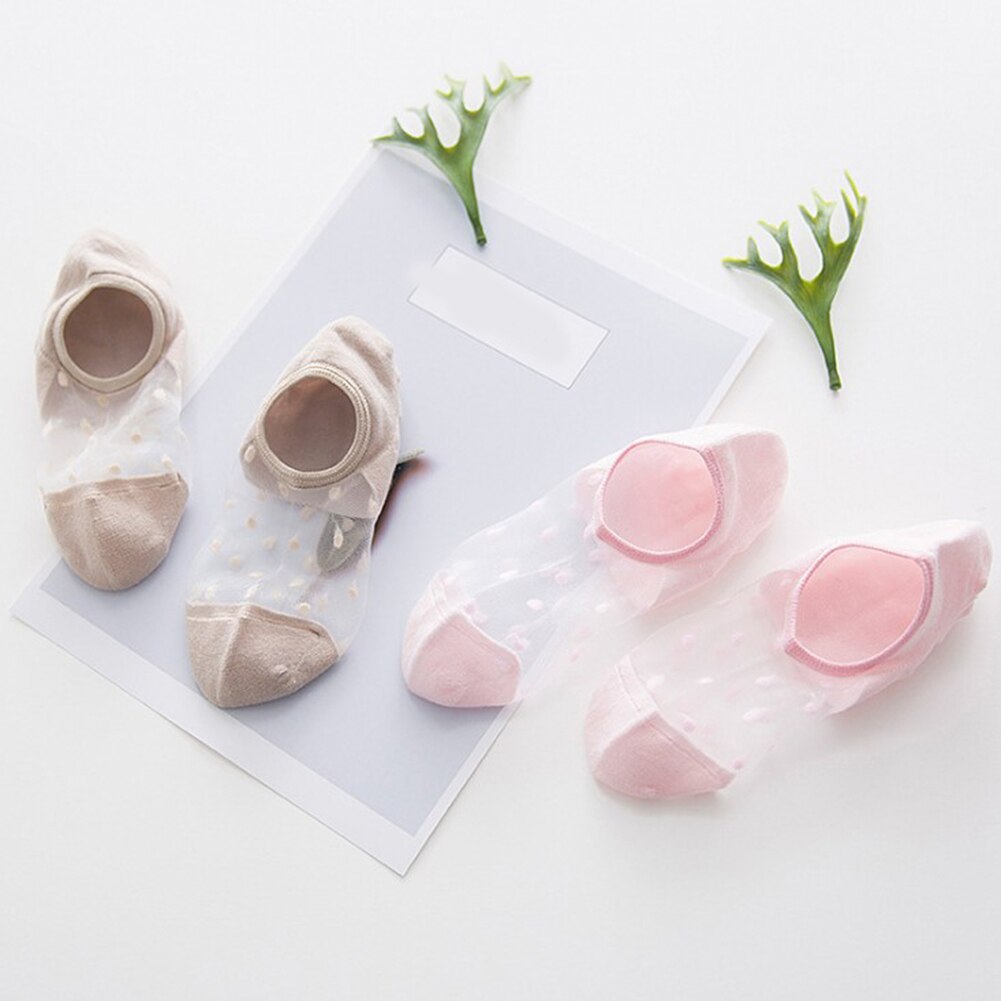 Women's Ankle Socks Transparent Invisible Socks Summer No Show Lace Socks Non-slip Mesh Sheer Half Thin Socks