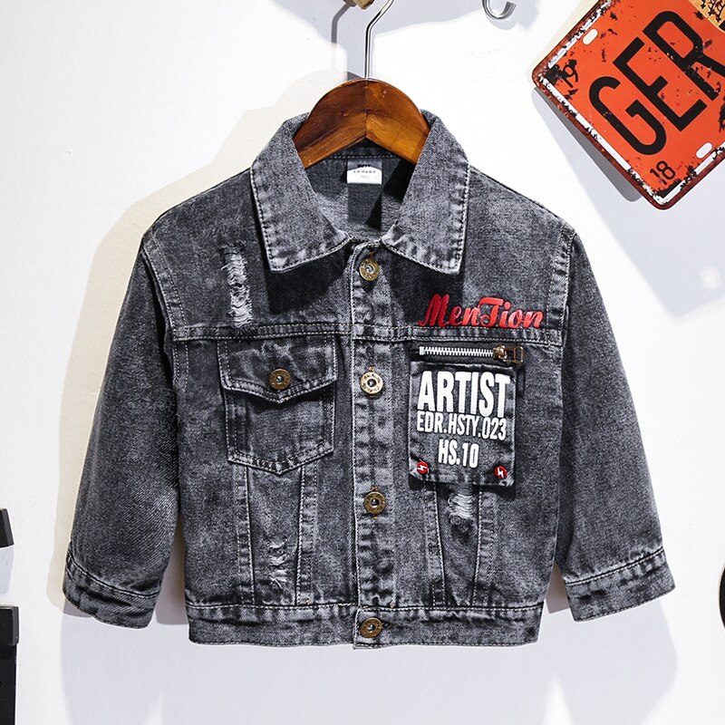 Denim Jassen Jongens Kleding Motorfiets Jas Denim Lange Mouw Kleding Jeans Jassen Kids Windbreaker Brief Jassen