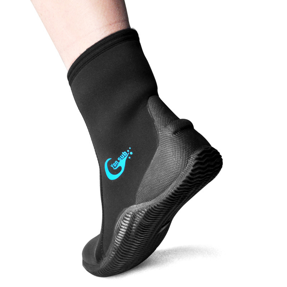 Bottes de plongée sous-marine en néoprène pour adultes, 5MM, vulcanisation à tige haute, antidérapantes, chaussures de pêche à Fins chaudes
