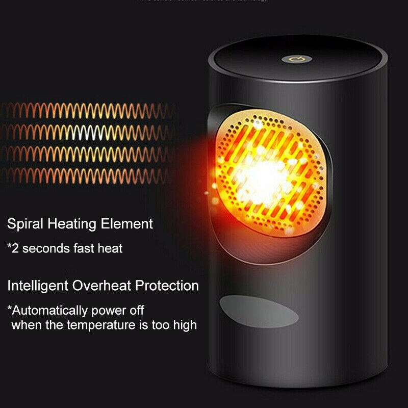 Mini Portable Fast Heater Heated Desk Electric Fan Home Winter Warmer for Students Office Worker WWO66