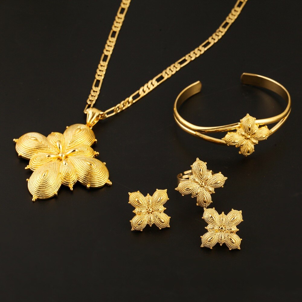 Ethiopische Sets Sieraden Etnische Bridal Wedding Vrouwen Sieraden Set
