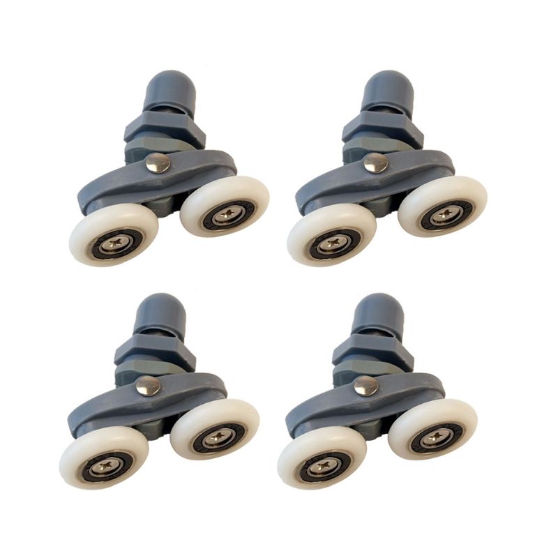 4 pçs/set ajuste dupla polia de oscilamento, roda cabine de chuveiro porta deslizante rolo y98e