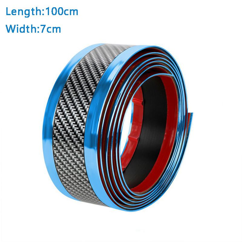 Universal Auto Car Door Protector Rubber Moulding Strip Rubber Threshold Cover Panel Step Protector Sticker Car Styling: 100x7cm   blue