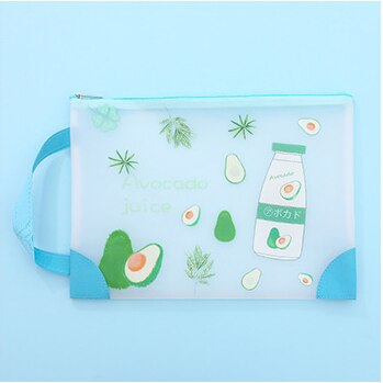 1 Uds. A4 A5 aguacate cremallera TPU impermeable carpeta de archivos de papel libro lápiz estuche de bolígrafo bolsa para documentos para oficina suministros para estudiantes: DaHaoShuYeNaiPing