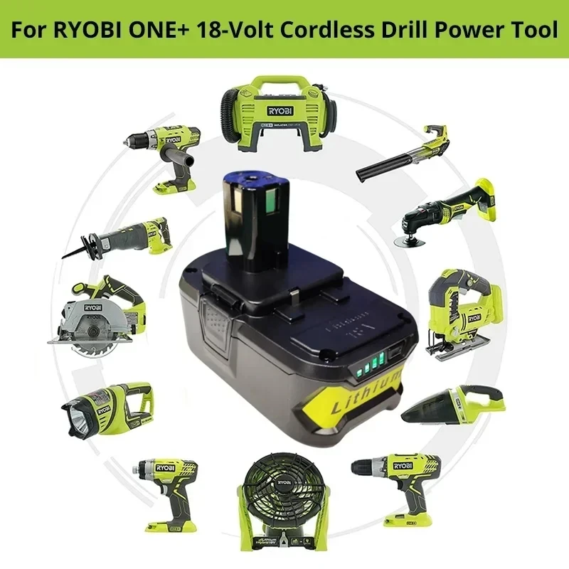 9.8Ah 12.8AH na akumulator RYOBI P108 18 V One +Plus 18 V akumulatory litowo-jonowe P104 P107 RB18L50 RB18L20 P108