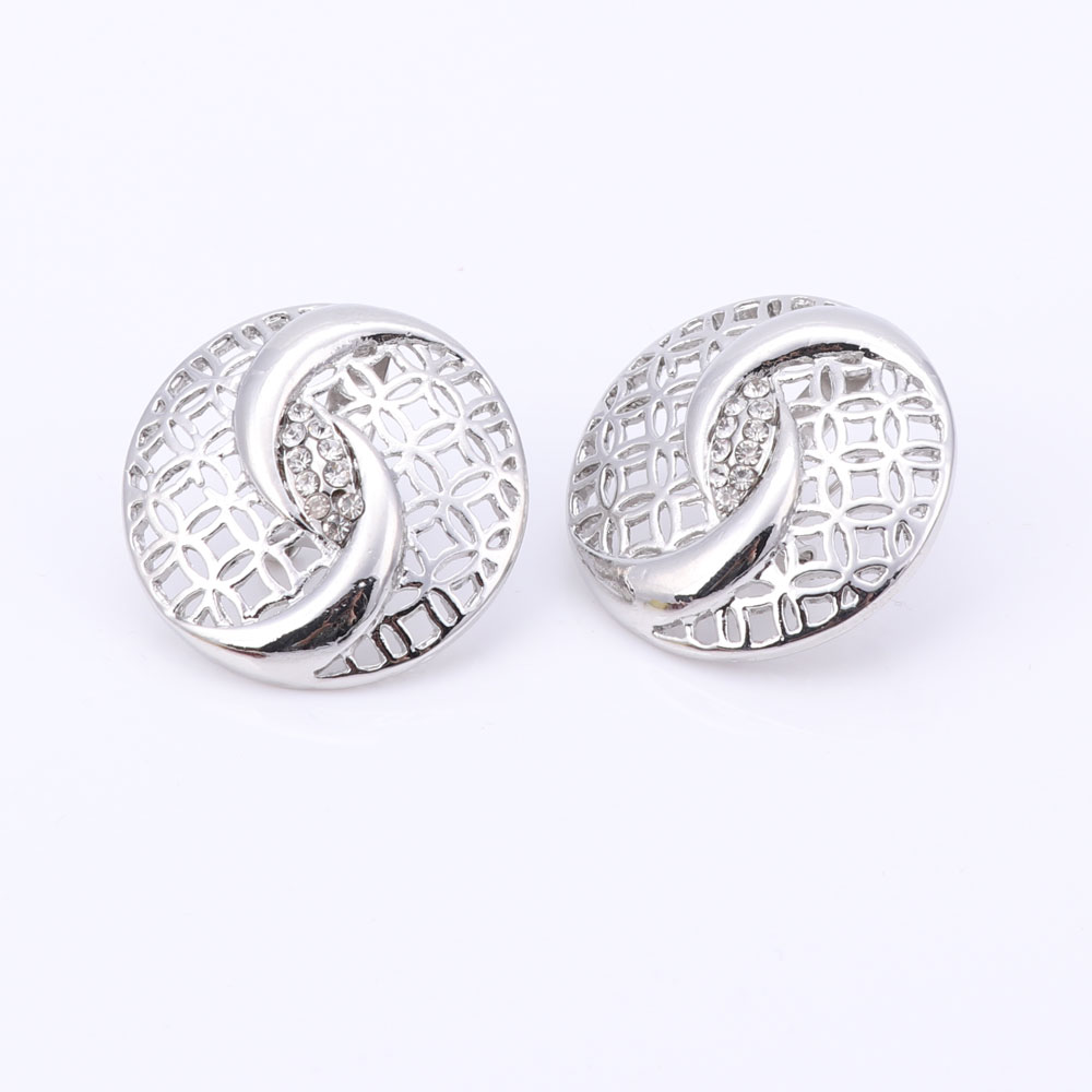 Latest Luxury Big Dubai Silver Color Crystal Necklace Jewelry Sets Nigerian Wedding African Beads Costume Jewelry