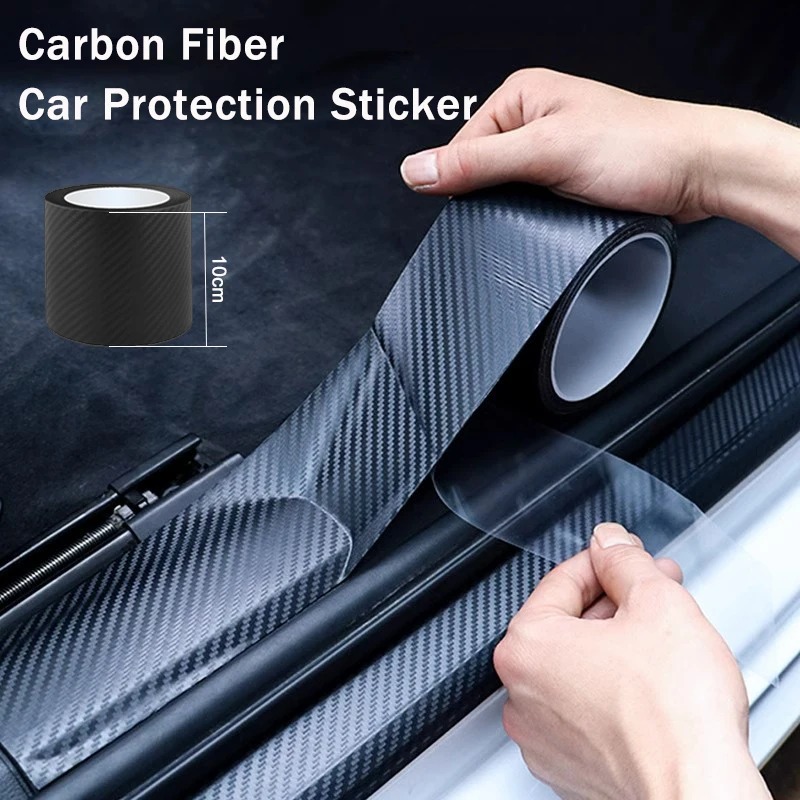 Nano adesivo per auto in fibra di carbonio Striscia protettiva per pasta Pellicola protettiva per autoveicoli fai-da-te Nastro antigraffio per specchietto laterale per davanzale della porta automatica