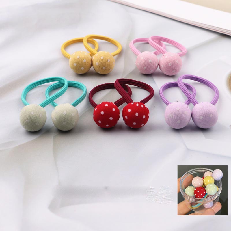 10 unids/set invierno pequeñas gomas para el pelo con pompón para bebe bolas gomillas pelo niña elasticas coles para cabello niña por lote elasticos para el pelo coleteros niña pom pom rabas pelo colets para cabello: color 3