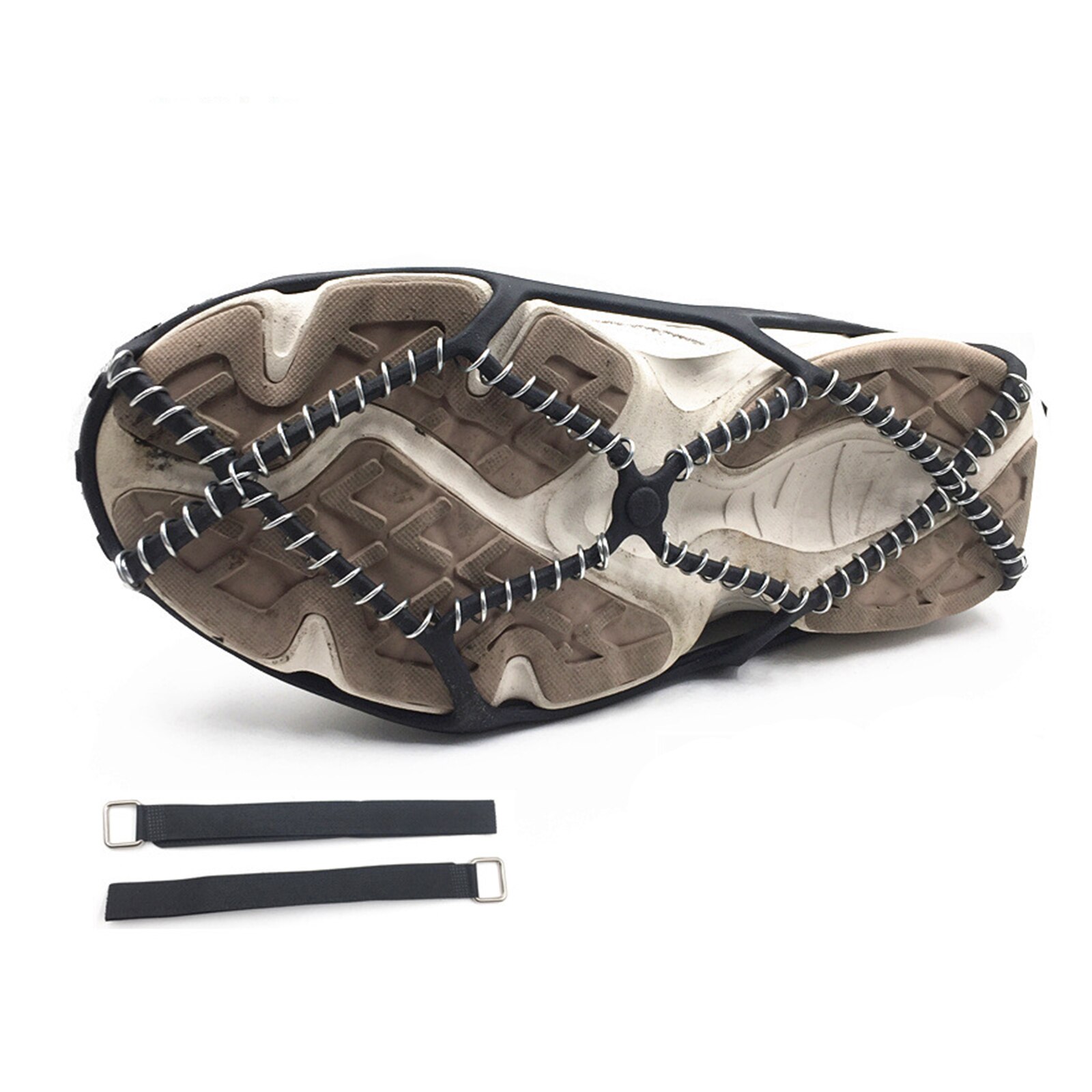 Tacos antideslizantes de tracción para caminar, calzado elástico para crampones, botas para caminar al aire libre, trotar y montañismo, 1 par