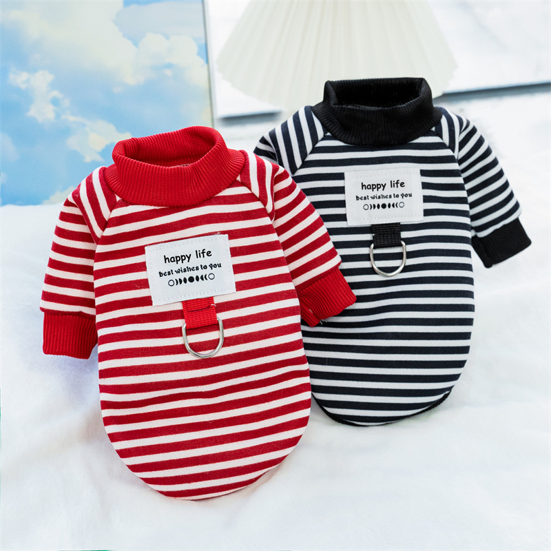 Dog Clothes for Small Dogs Striped Hoodies Autumn Winter Jacket Pet Pullover Dog Wram Coat Chihuahua Yorkie Puppy Sweatshirt
