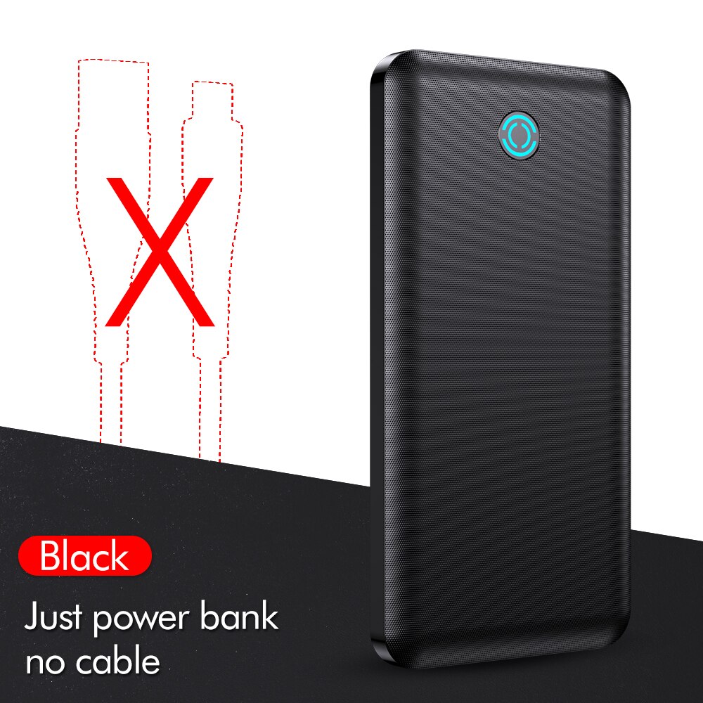 YKZ Power Bank 10000Mah Type C USB Mini Portable Charger Travel Power Bank Fast Charge Mobile Phone Powerbank 10000 Fast Charger: Black no Cable