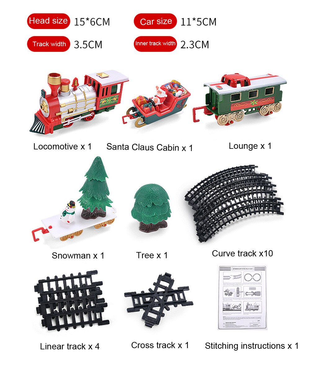 Lichten En Geluiden Kerst Trein Set Railway Tracks Speelgoed Xmas Trein Gifttoys Voor Kinderen Verjaardagsfeestje Kerstcadeau