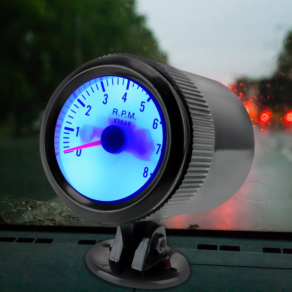 Pointer Tacho Gauge Blue LED Universal Car Tachometer Digital Display Tach Gauge Meter 0~8000RPM 12V