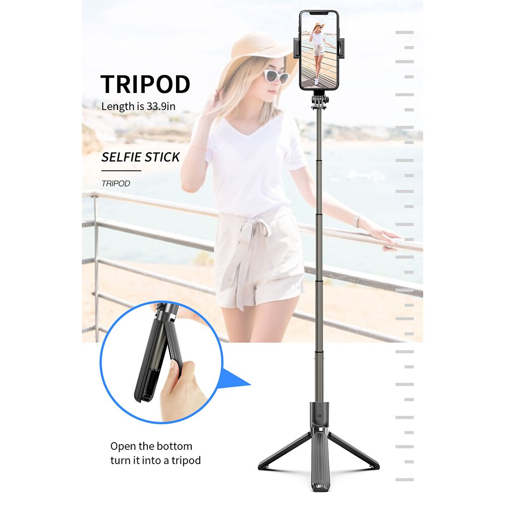 L08 Handheld Smart Phone Gimbal Stabilizer Holder Anti-Shake Bluetooth Remote Control Shutter Selfie Stick Expandable Tripod