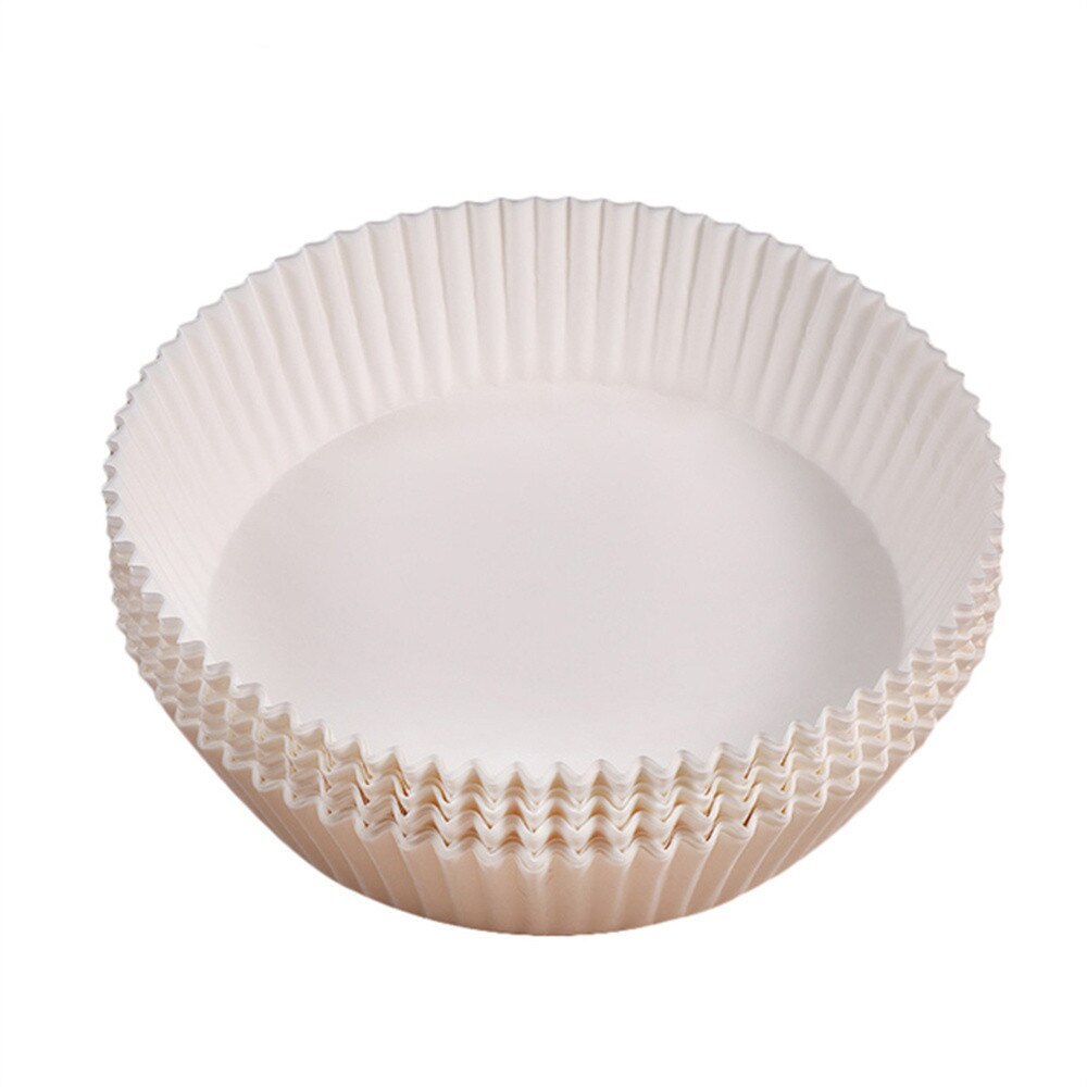 25/50/100pcs Friteuse à Air Jetable Papier Doublure Tapis Anti-Adhésif Papier Vapeur Tapis de Cuisson Cuisine AirFryer Outils Accessoires De Cuisson: 50PCS White