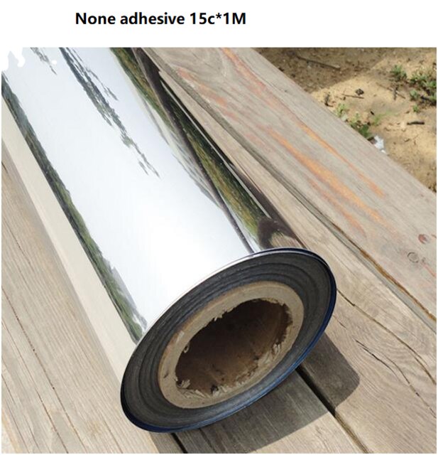 50cm*1M None Adhesive PET Reflective Film High Bright Mirror Reflective Decorative Material: None adhesive 15c