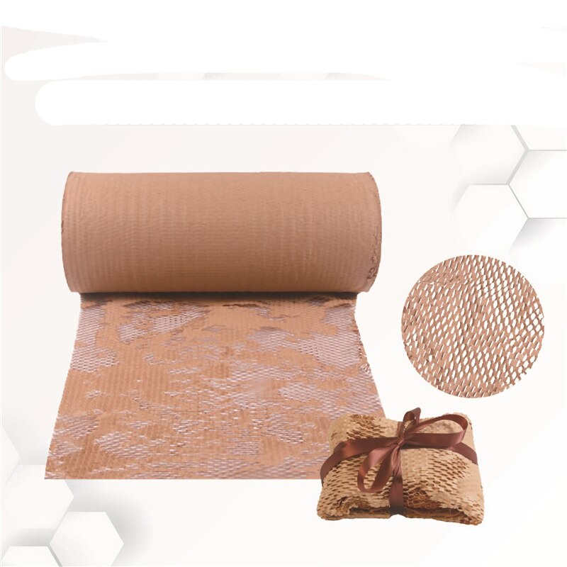 1 Roll Kraft Verpakking Papier 12 &quot;X 130 &#39;Honingraat Demping Wrap Roll Geperforeerde-Verpakking Voor Verpakking moving X2