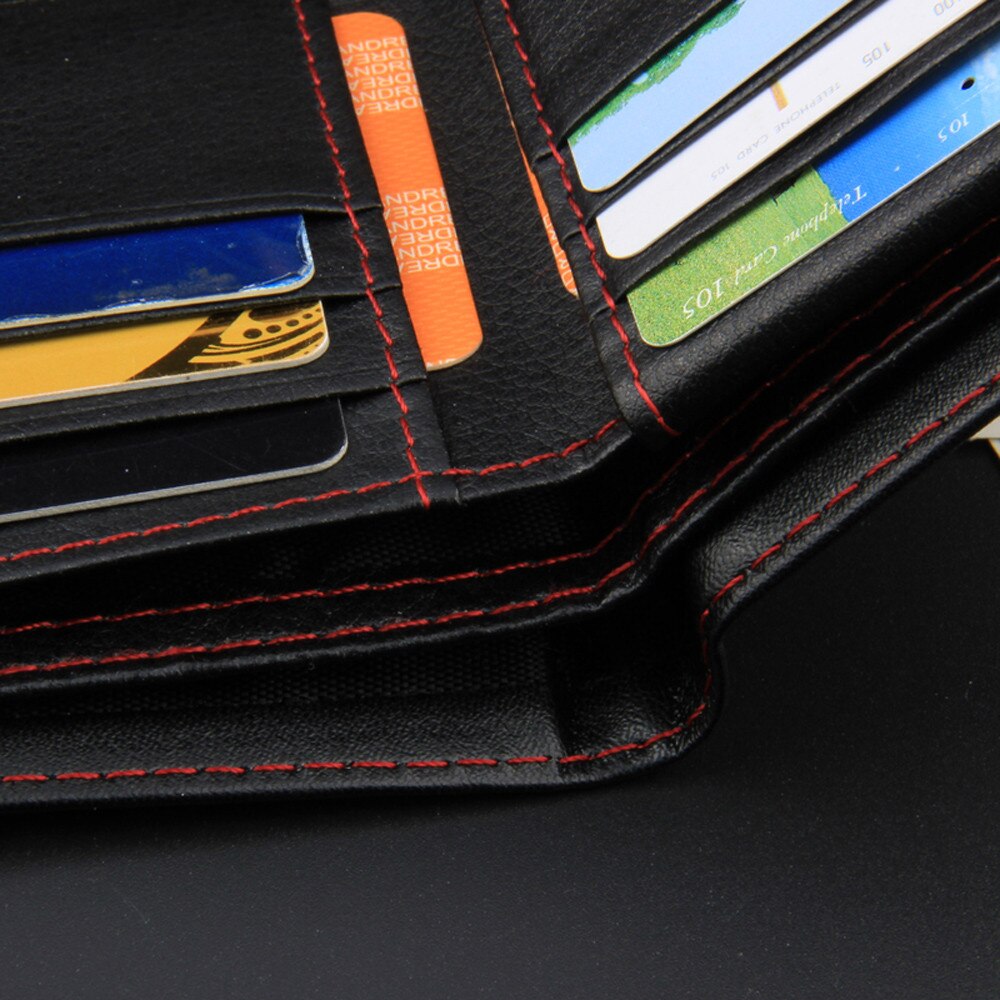 Men Wallet Bifold Business Leather Wallet ID Credit Card Holder Thin Small Leather Purse Pockets #ND