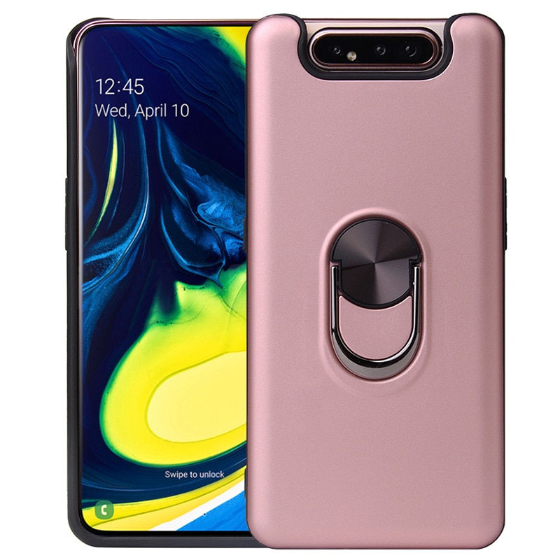 Luksusowe, odporne na wstrząsy etui na telefony do Samsung Galaxy A80 A90 5G przypadku palec pierścień powłoki tylna pokrywa magnes samochodowy wylot powietrza uchwyt Coque