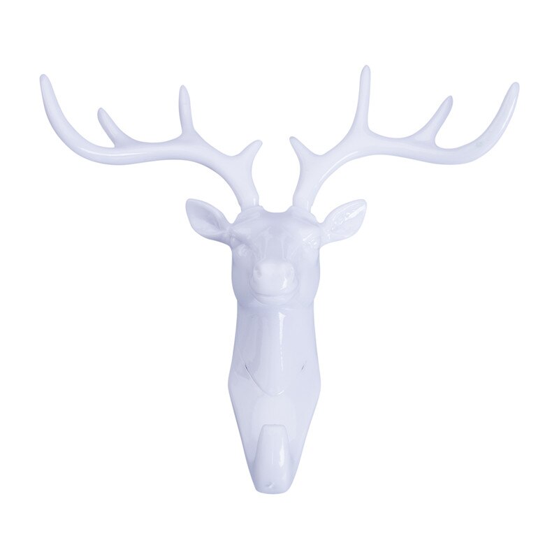 Gancho de cornamentas para decoración del hogar, adorno minimalista de ciervo, cuerno, abrigo, sombrero, gancho de cornamentas, decoración montada en la pared del hogar: Blanco