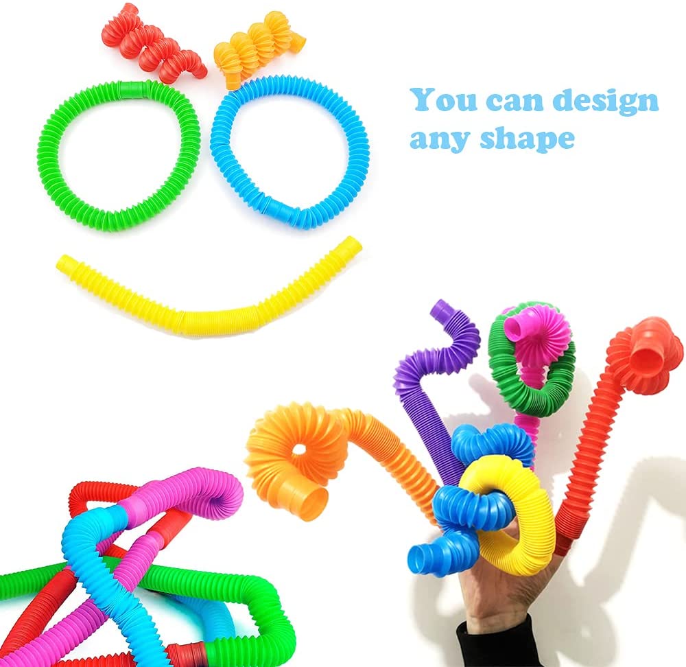 8Pack Grote Pop Tubes Fidget Speelgoed Zintuiglijk Speelgoed voor Stress Angst Relief voor Kinderen Volwassenen Leren Speelgoed Peuters Stretch Tube