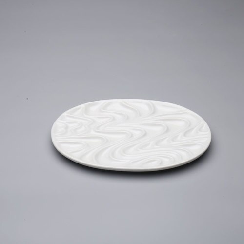 High-quality white porcelain palette art watercolor bone china palette multiple specifications oil paint tools: Oval wave