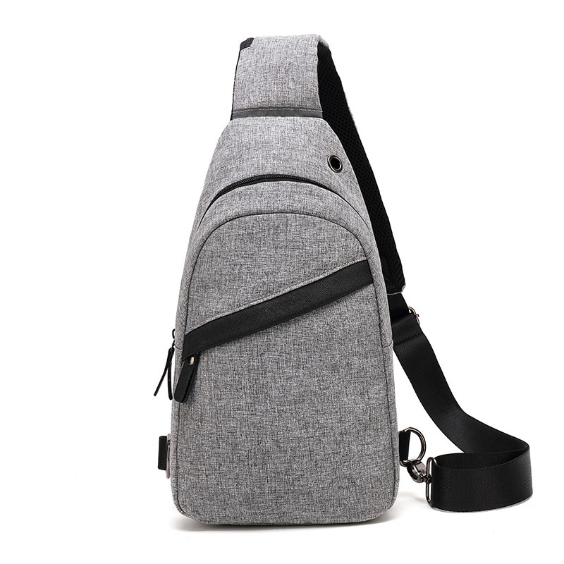 YOUMIAN men's chest bag Korean version of the large-capacity casual anti-theft men's waterproof shoulder Messenger bag: gray(Big)