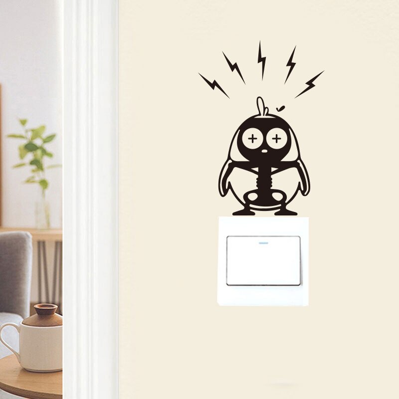 Cartoon Skeleton Penguin Wall Stickers Home Decoration For Living Room Fridge Kitchen Art Decals Peel & Stick Vinyl Wallpaper
