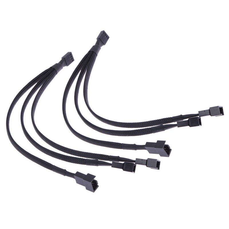 1pcs Sleeved 1 To 3 4-Pin Extension Cable 1 to 3 ways 4-pins CPU PWM Case Cooling Fan Splitter Hub Power Fan-out Adapter Cable