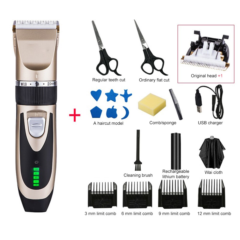 Elektrische Tondeuse Sets Oplaadbare Volwassenen Haar Trimmen Hoek Scheren Haar Kits Mute Voor Thuis Baby Kinderen: C