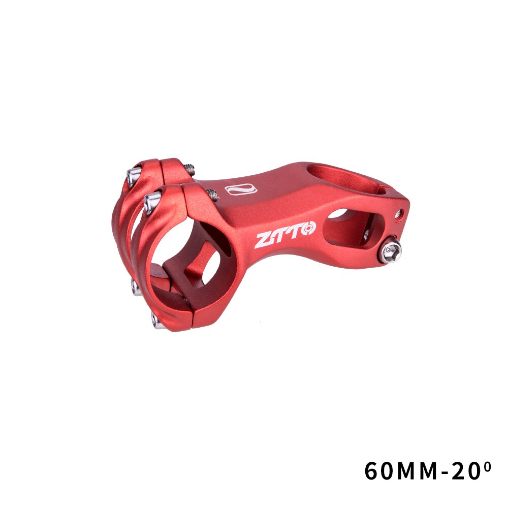 ZTTO Mountain Bike attacco manubrio angolo negativo 20 gradi 60/80mm attacco manubrio MTB Road Bike ghiaia aerodinamica attacco manubrio leggero ad alta resistenza: 20degree 60mm red